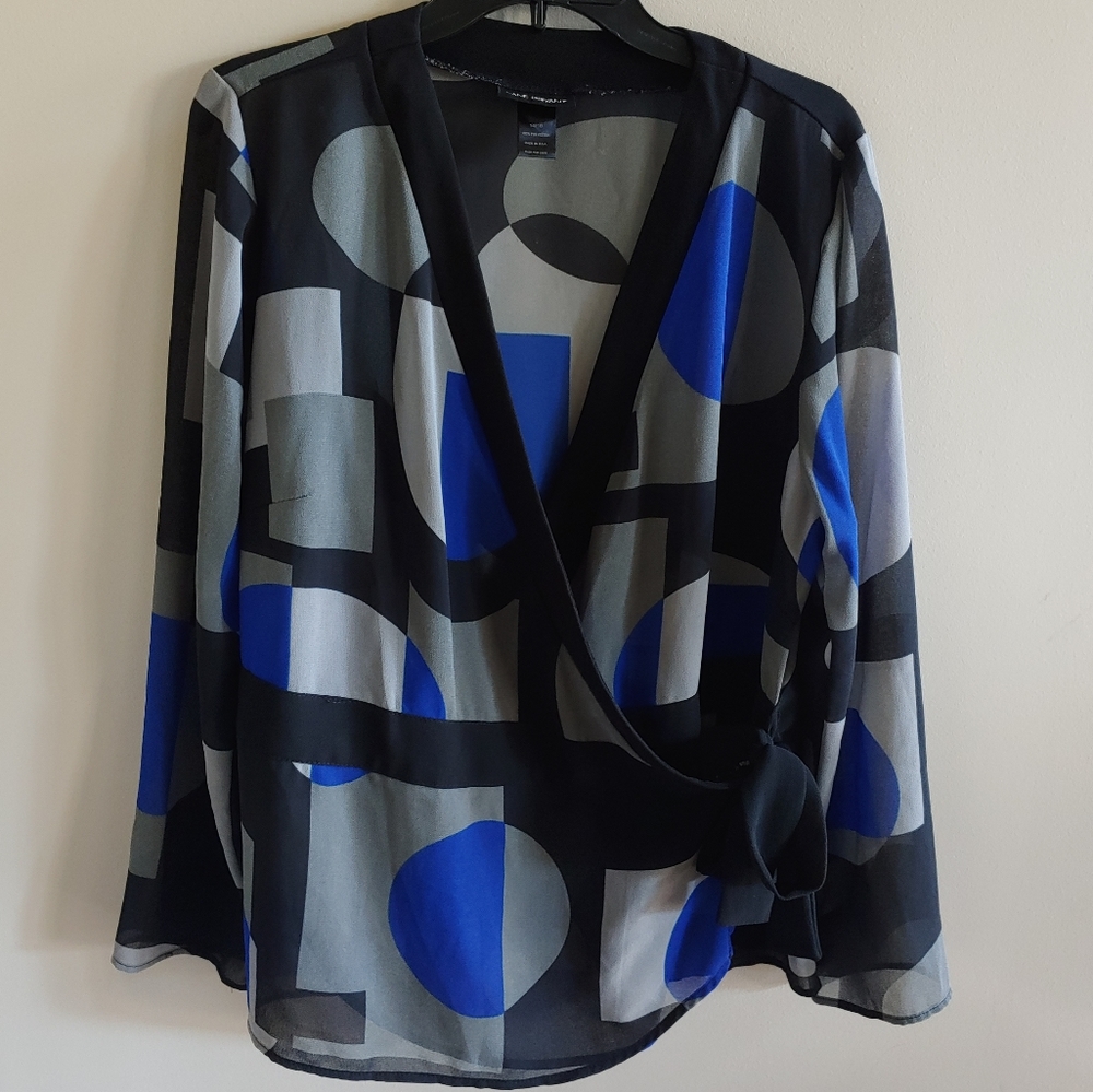 Lane Bryant Geometric Print Wrap Top 14/16